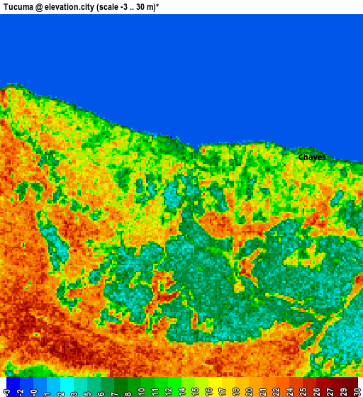 Zoom OUT 2x Tucumã, Brazil elevation map
