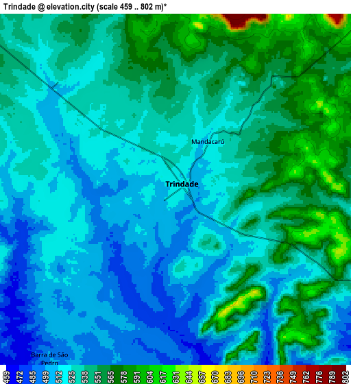 Zoom OUT 2x Trindade, Brazil elevation map