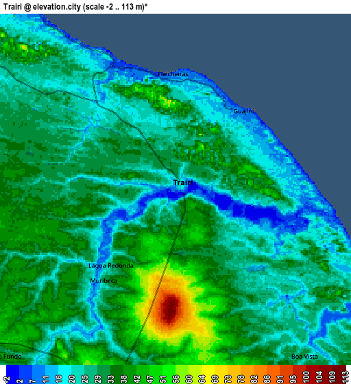 Zoom OUT 2x Trairi, Brazil elevation map
