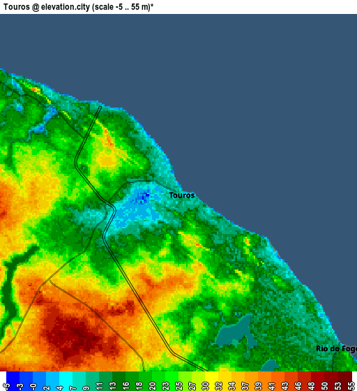Zoom OUT 2x Touros, Brazil elevation map