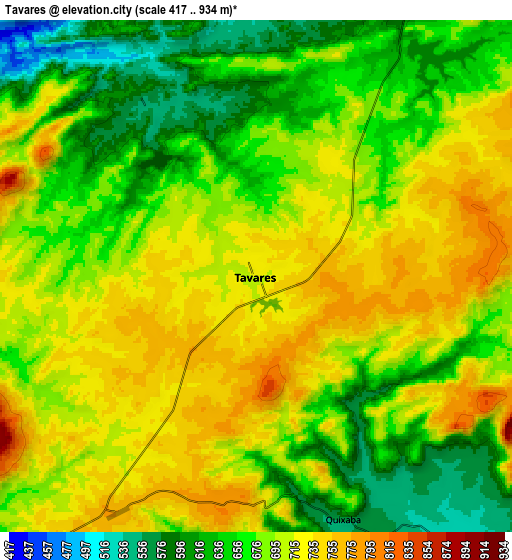 Zoom OUT 2x Tavares, Brazil elevation map