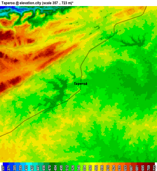 Zoom OUT 2x Taperoá, Brazil elevation map