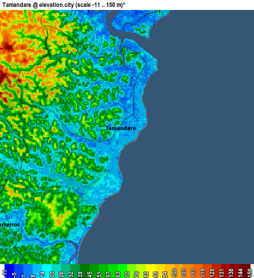 Zoom OUT 2x Tamandaré, Brazil elevation map