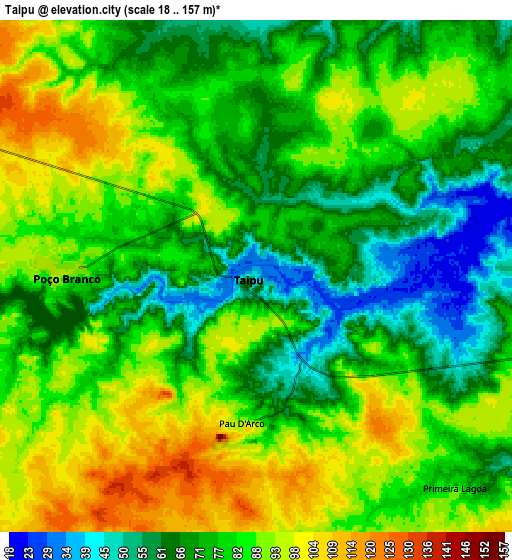 Zoom OUT 2x Taipu, Brazil elevation map