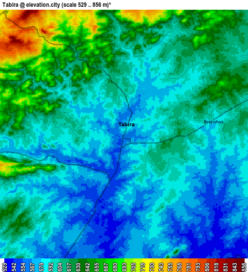 Zoom OUT 2x Tabira, Brazil elevation map
