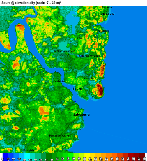 Zoom OUT 2x Soure, Brazil elevation map