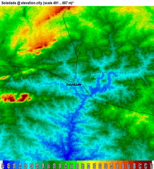 Zoom OUT 2x Soledade, Brazil elevation map