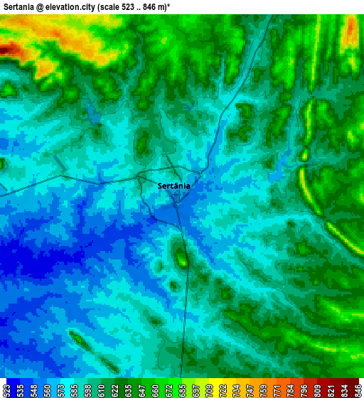 Zoom OUT 2x Sertânia, Brazil elevation map