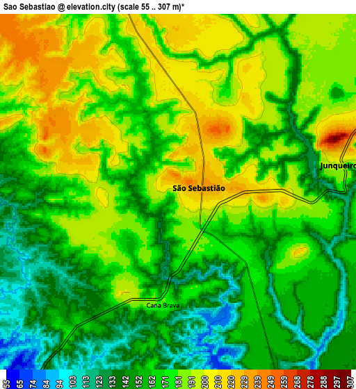 Zoom OUT 2x São Sebastião, Brazil elevation map