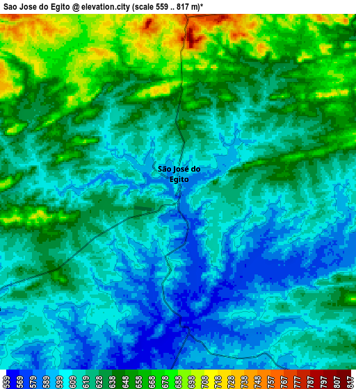 Zoom OUT 2x São José do Egito, Brazil elevation map
