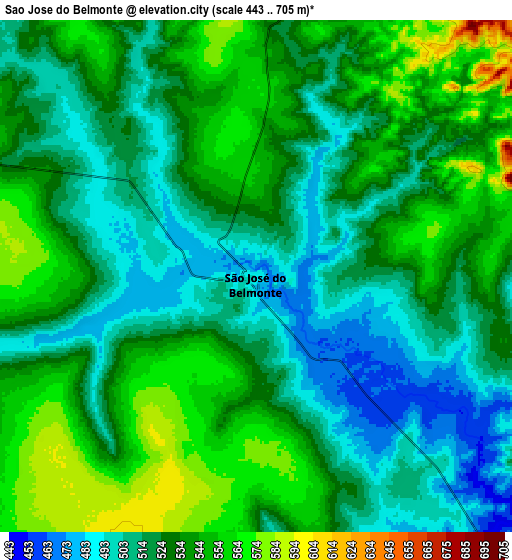 Zoom OUT 2x São José do Belmonte, Brazil elevation map