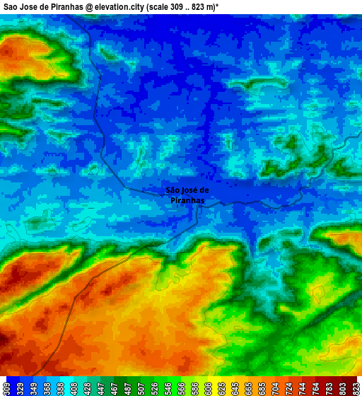 Zoom OUT 2x São José de Piranhas, Brazil elevation map