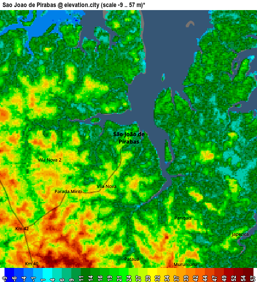 Zoom OUT 2x São João de Pirabas, Brazil elevation map