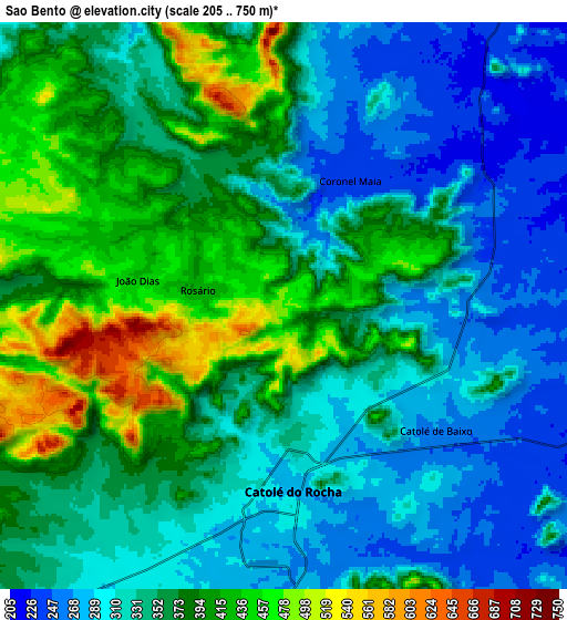 Zoom OUT 2x São Bento, Brazil elevation map