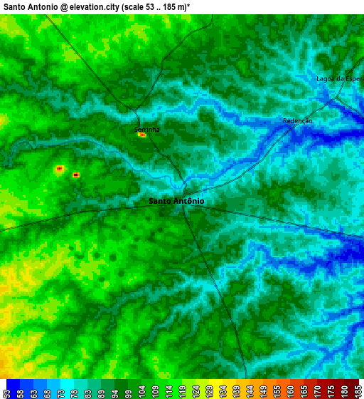 Zoom OUT 2x Santo Antônio, Brazil elevation map