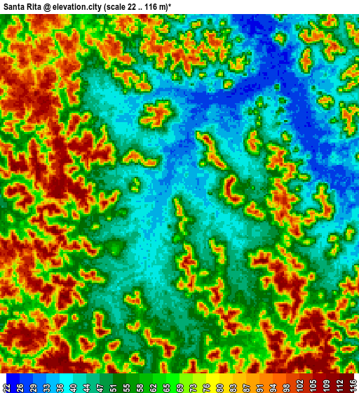 Zoom OUT 2x Santa Rita, Brazil elevation map