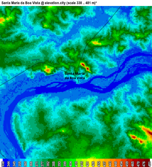 Zoom OUT 2x Santa Maria da Boa Vista, Brazil elevation map