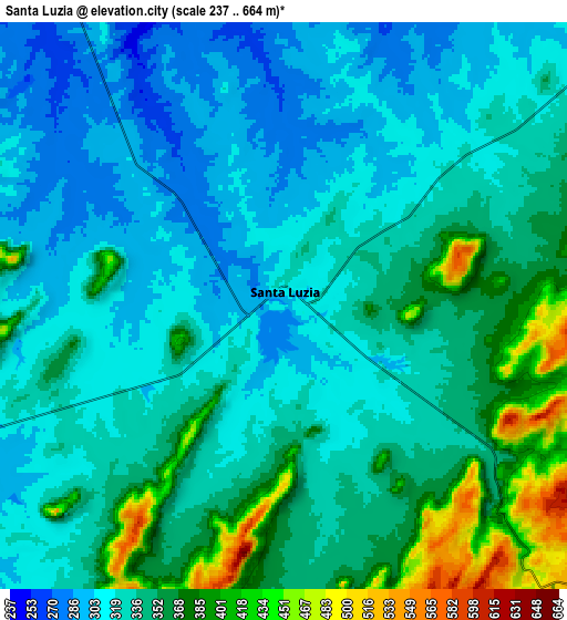 Zoom OUT 2x Santa Luzia, Brazil elevation map