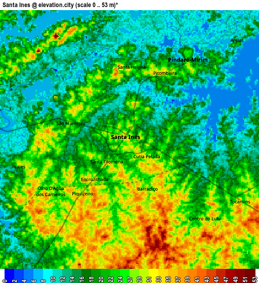 Zoom OUT 2x Santa Inês, Brazil elevation map