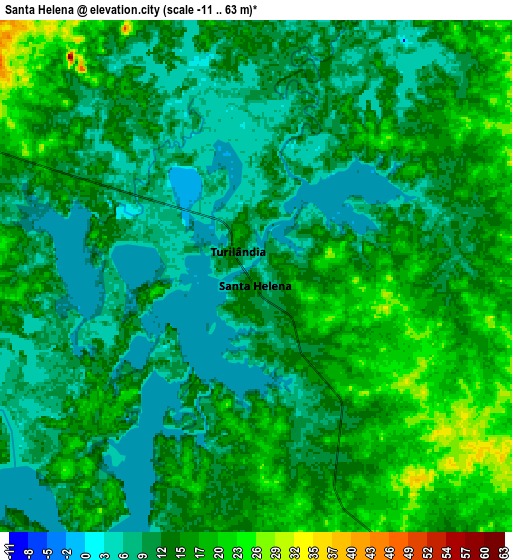 Zoom OUT 2x Santa Helena, Brazil elevation map