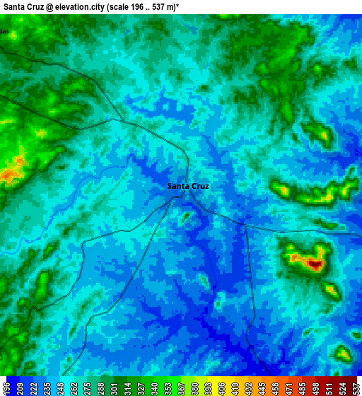 Zoom OUT 2x Santa Cruz, Brazil elevation map