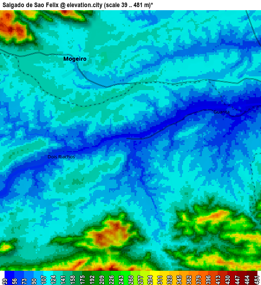 Zoom OUT 2x Salgado de São Félix, Brazil elevation map