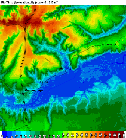 Zoom OUT 2x Rio Tinto, Brazil elevation map