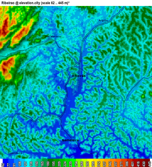 Zoom OUT 2x Ribeirão, Brazil elevation map