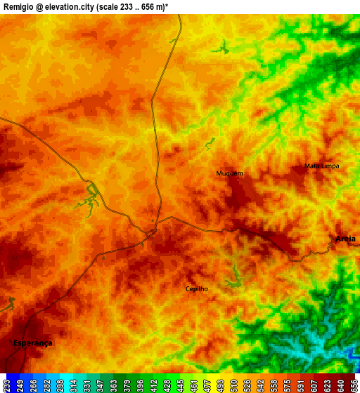 Zoom OUT 2x Remígio, Brazil elevation map