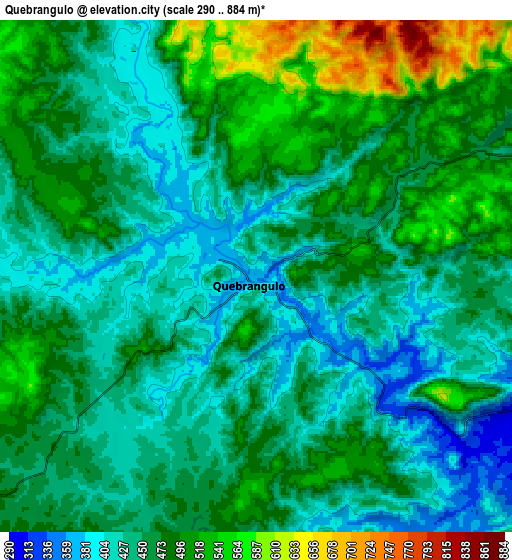 Zoom OUT 2x Quebrangulo, Brazil elevation map