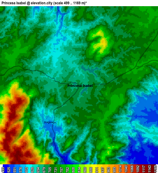 Zoom OUT 2x Princesa Isabel, Brazil elevation map