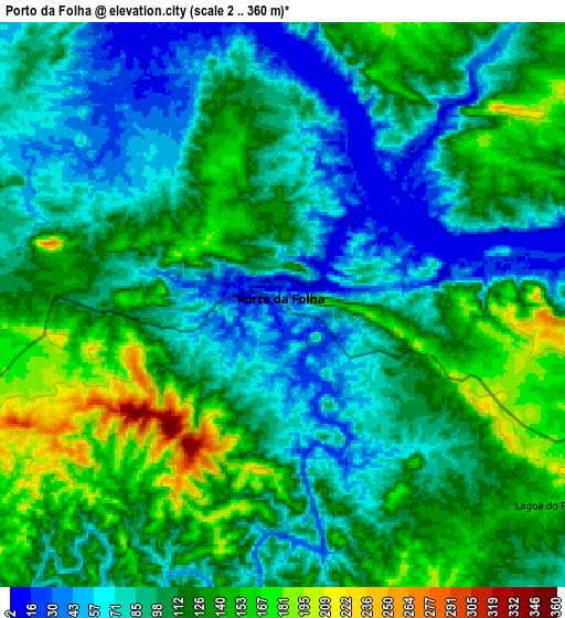 Zoom OUT 2x Porto da Folha, Brazil elevation map