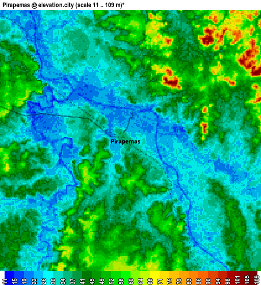 Zoom OUT 2x Pirapemas, Brazil elevation map