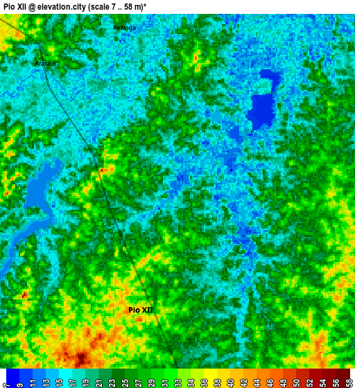 Zoom OUT 2x Pio XII, Brazil elevation map