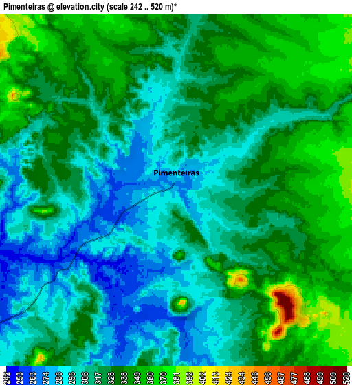 Zoom OUT 2x Pimenteiras, Brazil elevation map