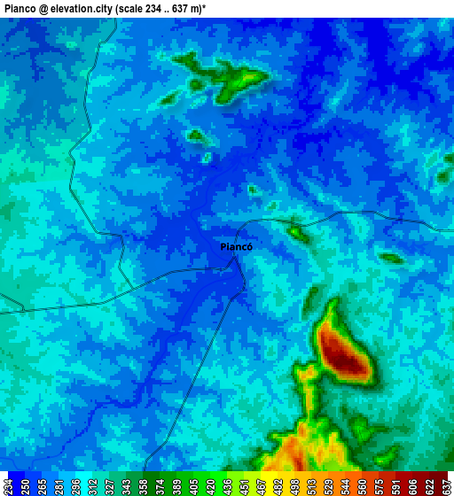 Zoom OUT 2x Piancó, Brazil elevation map