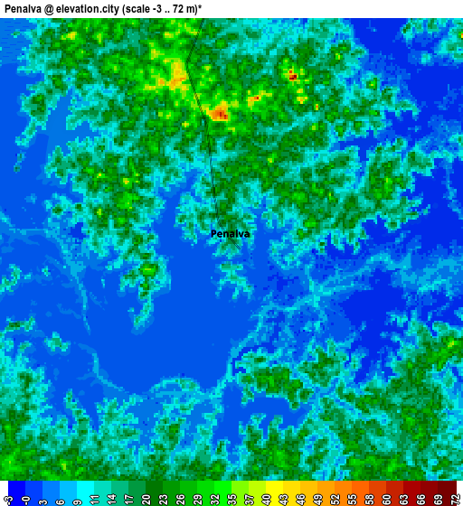 Zoom OUT 2x Penalva, Brazil elevation map