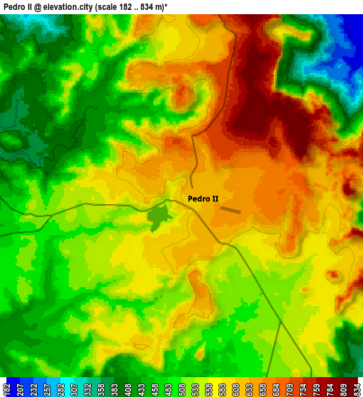 Zoom OUT 2x Pedro II, Brazil elevation map