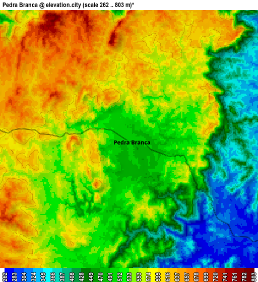 Zoom OUT 2x Pedra Branca, Brazil elevation map