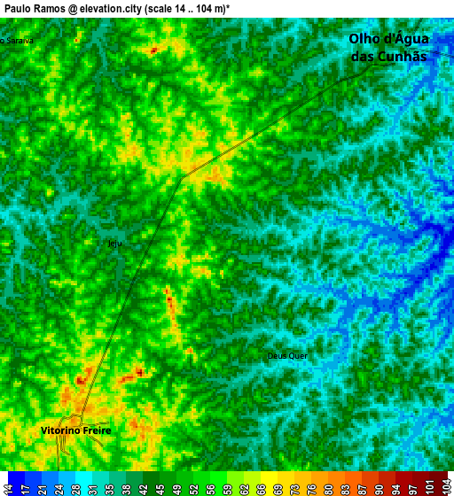 Zoom OUT 2x Paulo Ramos, Brazil elevation map