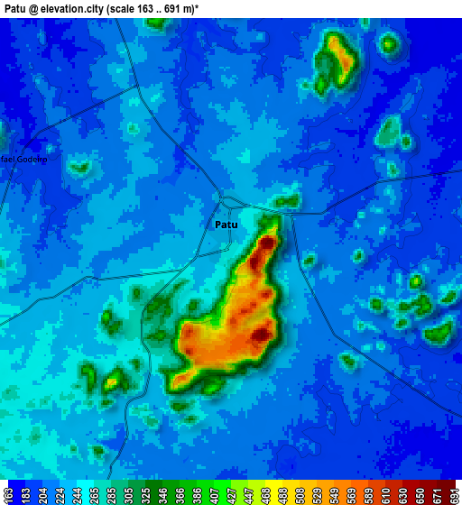 Zoom OUT 2x Patu, Brazil elevation map