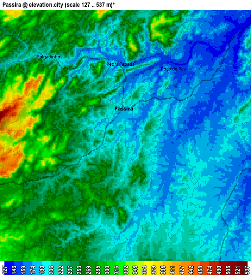 Zoom OUT 2x Passira, Brazil elevation map