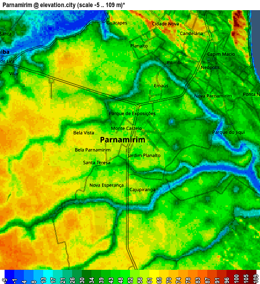 Zoom OUT 2x Parnamirim, Brazil elevation map