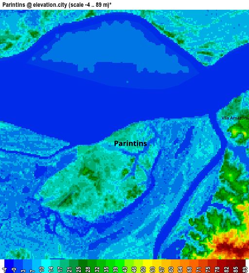 Zoom OUT 2x Parintins, Brazil elevation map