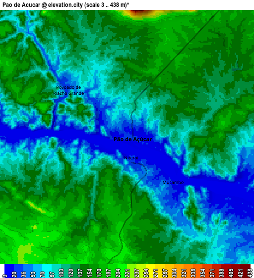 Zoom OUT 2x Pão de Açúcar, Brazil elevation map