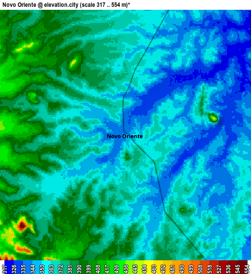 Zoom OUT 2x Novo Oriente, Brazil elevation map