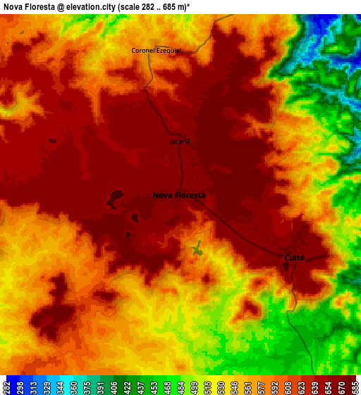 Zoom OUT 2x Nova Floresta, Brazil elevation map