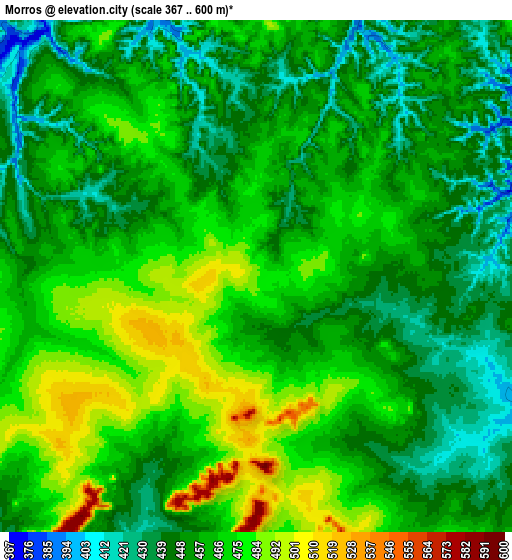 Zoom OUT 2x Morros, Brazil elevation map
