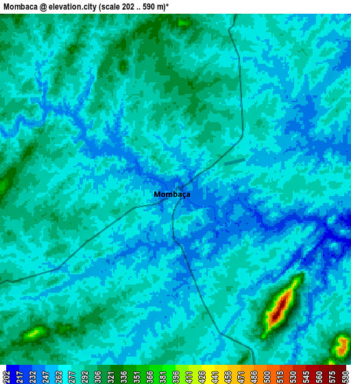 Zoom OUT 2x Mombaça, Brazil elevation map