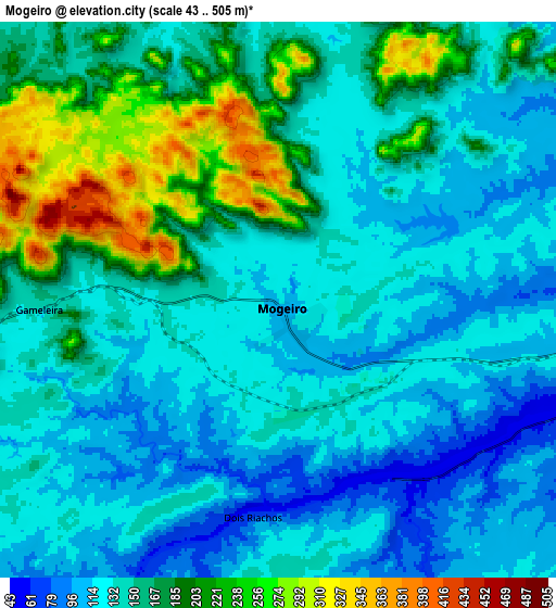 Zoom OUT 2x Mogeiro, Brazil elevation map